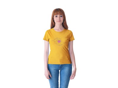 Heart for - Line Art for Female - Half Sleeves T-shirt