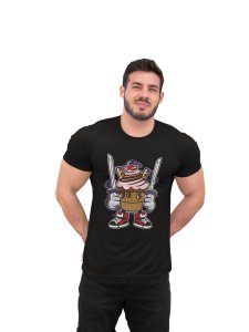 Icecream with knife -round crew neck cotton tshirts for men