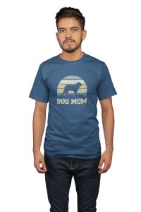 Dog mom - printed stylish Black cotton tshirt- tshirts for men