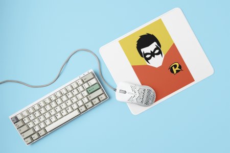 Robin (BG Orange, Yellow) - Printed animated creature Mousepads