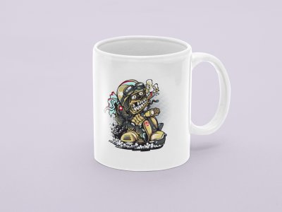 Demon Puffing Cigarette-Printed Coffee Mugs