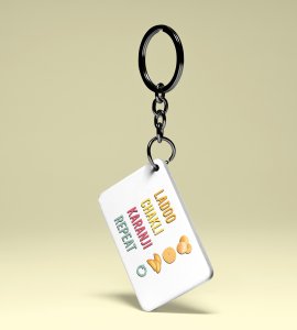 Festive Feast Keychain - Ladoo, Chakli, Karanji & Repeat(Pack Of 2)