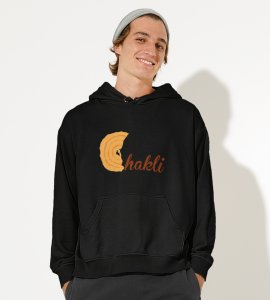 Chakli text printed diwali themed black Hoodie specially for diwali festival