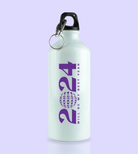 2024 The Best Year,( brand) New Year Printed Aluminium Water Bottle