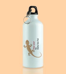 What's The Menu? Men's Printed Sublimated Aluminium Water Bottle