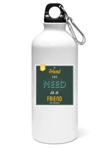 A friend(BG Black)- Sipper bottle of illustration designs