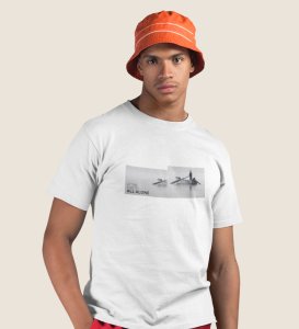 Self-Care, Fashion Fusion: Explore White Front Printed Round Neck Tee - Men's Edition