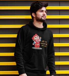 Valentine Ninja: Printed (black) Hoodies For Singles