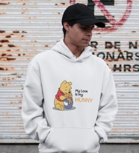 I Love Honey: Printed (white) Hoodies For Singles