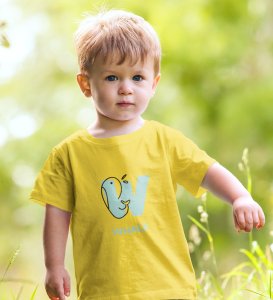 Whale, Boys Printed Crew Neck tshirt (yellow)
Printed Cotton tshirt for Boys
