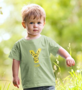 Yellow Yak, Printed Cotton tshirt (olive) for Boys