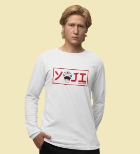 Yuji Itadori Printed Cotton White Full Sleeves Tshirt For Mens and Boys